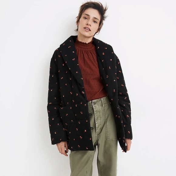 Madewell Corduroy Dumont Quilted Jacket in Floral Print size L - Picture 3 of 6